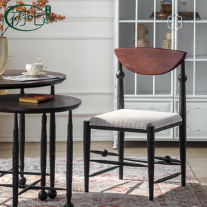 Silla de Madera Maciza de Estilo Nórdico, Silla de Comedor con Asiento Tapizado, Diseño Vintage, Muebles para el Hogar - Product Image 2