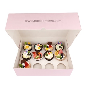 Hộp Bao Bì Giấy Bánh <span class=keywords><strong>Cupcake</strong></span> 12 Lỗ Sang Trọng Tùy Chỉnh Hộp Bao Bì Giấy Bánh Muffin Có Chèn - Product Image 2