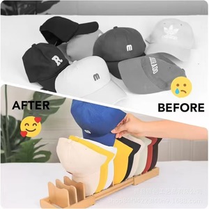 Wooden Tabletop <b>Hat</b> Rack Extendable Baseball Cap Holder <b>Hat</b> Storage Desktop Organization <b>Standing</b> Type Natural Wood Color - Product Image 2