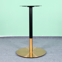 Nouvelle conception 2021, meubles de café modernes et élégants, base ronde en laiton, pieds de table à manger en acier inoxydable doré