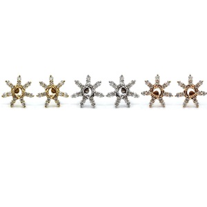 Hong Kong En Gros Court Délai D'exécution De Haute Qualité 18k Solide Or Rose Véritable Diamant Petit Causal Semi Mount Boucle D'oreille pour les Femmes - Product Image 4