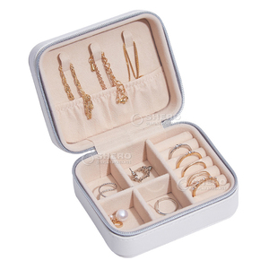 Luxury Travel Mini Jewelry Box Portable Leather Jewelry <b>Storage</b> Case for <b>Rings</b> Earrings Necklaces <b>Storage</b> - Product Image 1