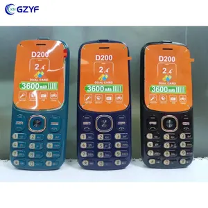 Tombol D200 Ponsel 1600MAh Baterai Besar 4G Bar Telepon 2.8 Inci Layar Besar Telepon Lansia