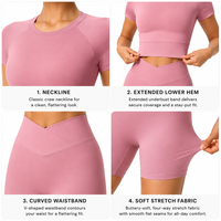 Ensemble de vêtements de sport pour femmes OEM, 2 pièces, en spandex/nylon, extensible dans quatre directions, séchage rapide, respirant, taille élastique, longueur cheville
