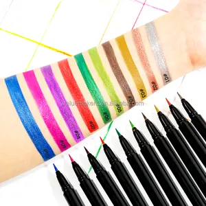 Wasserdichter Eyeliner 10 Farben Liquid Glitter Eyeliner für Augen Make-up