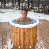 Baignoire à glace portable de grande taille de 116 gallons pour les athlètes, baignoire à glace pour la thérapie par l'eau froide, récupération, baril gonflable