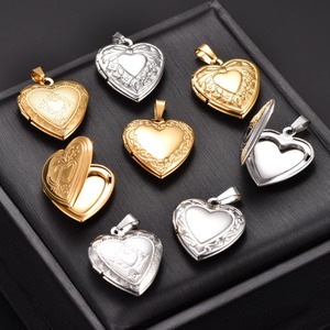 Delicate Stainless Steel Carved <b>Heart</b> Photo Locket Pendant Necklace for Women Men Memory <b>Picture</b> <b>Frame</b> Charm Chain Metal Jewelry - Product Image 5
