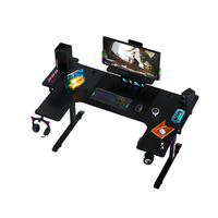 Bureau de jeu réglable Beisijie, nouveau modèle, RGB, pour ordinateur, électrique, en forme de U, grande table