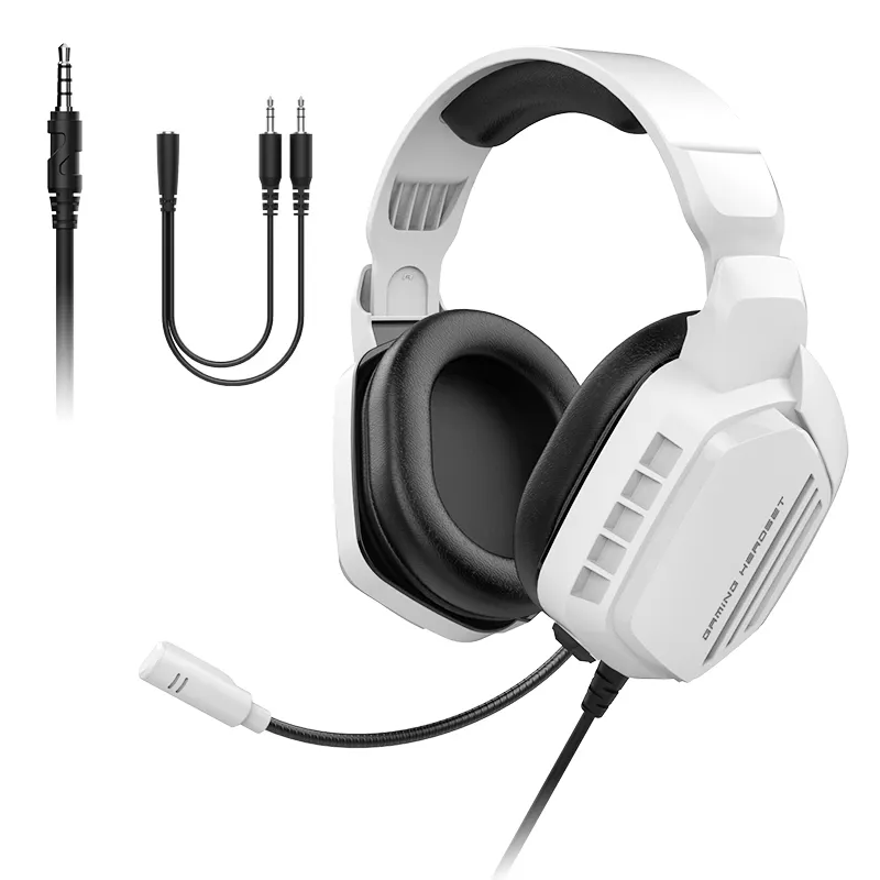 GX10 Fones de ouvido com fio estéreo para computador, fones de ouvido leves para PC com microfone