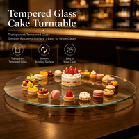 Drehbarer Kuchenständer aus gehärtetem Glas, runde Drehscheibe für Kuchen, Cupcakes und Desserts, ideal für Partys