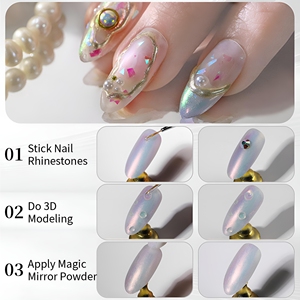 Offre Spéciale – Gel de finition 5-en-1 sans résidu 30g, Gel de moulage 3D, Colle de renforcement pour extension d'ongles, Gel de finition transparent pour poudre chromée, Usage professionnel en salon - Product Image 4