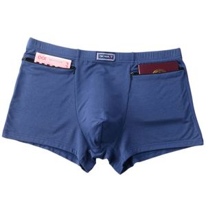 Men's Four Seasons Breathable Anti-Theft Modal Zipper Pocket Shorts Mid-Rise Leisure Sports <b>Pants</b> Disposable Knitted Waist for - Product Image 2