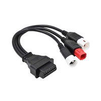 Cable Adaptador de Diagnóstico OBD2 para Motocicleta, Protocolo CAN-Bus/K-Line, Conectores Aislados de PVC de 3/4/6 Pines, Longitud de 0.3 m, ECU