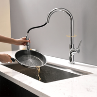 Robinet de cuisine à poignée unique, sans plomb, UPC NSF 61 9, avec douchette extractible à 2 fonctions, mélangeur, finition chrome premium, zinc