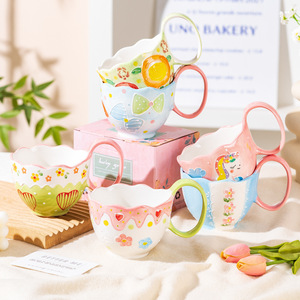 Mug en céramique moderne avec motif de lapin en relief, couleur sous-glaçure, passe au lave-vaisselle, pour le bureau, le petit-déjeuner, le lait, cadeau d'<span class=keywords><strong>anniversaire</strong></span> pour femme - Product Image 2