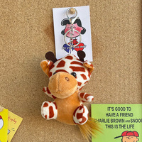 Vente en gros de porte-clés en peluche pour enfants, singe, tigre, girafe, lion, éléphant, jouets mignons, animaux en peluche, zoo