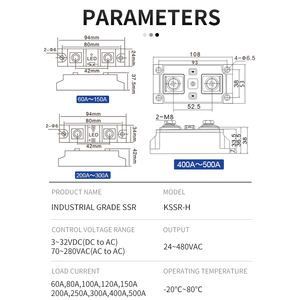<span class=keywords><strong>200A</strong></span> 300A 500A công nghiệp <span class=keywords><strong>SSR</strong></span> <span class=keywords><strong>Relay</strong></span> trạng thái rắn DC-AC kssr Kane cấp công nghiệp <span class=keywords><strong>SSR</strong></span> <span class=keywords><strong>Relay</strong></span> AC kiểm soát AC 60A 100A - Product Image 3