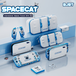 Ensemble complet Space Cat 6-en-1 pour <span class=keywords><strong>Nintendo</strong></span> <span class=keywords><strong>Switch</strong></span> 2, étui de transport rigide en EVA avec coque de station d'accueil et design astronaute pour cartes de jeu - Product Image 4