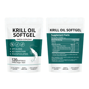 Huile de krill antarctique premium en gélules molles, oméga-3 EPA DHA, favorise la santé des articulations, la santé de la peau, le cerveau et le système immunitaire - Product Image 2