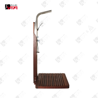 Colonne de douche extérieure moderne Vapasauna avec douchette, autoportante en bois pour villa, piscine, spa, hôtel