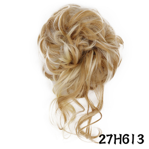Chignon en cheveux synthétiques Chignon Messy Curly Hair Band Elastic Scrunchy Hairpieces Chignon Donut Updo Hair Pieces for Womens - Product Image 1