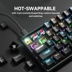 68 Phím ABS Keycap Phát Sáng Nga Có Dây Chơi Game Bàn Phím Cơ Khí RGB Ánh Sáng Hot-Trao Đổi Chuyển Đổi N-Key Rollover Nhỏ Gọn Cho Văn Phòng - Product Image 2