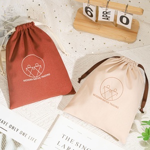 Custom Logo Printed Portable Cotton <strong>Dust</strong> <strong>Bag</strong> for <strong>Handbag</strong> Reusable Double String <strong>Handbag</strong> 100% Linen Cotton Drawstring Pouch <strong>Bag</strong> - Product Image 4