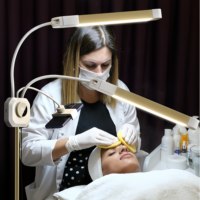 Kit d'éclairage LED professionnel pour studio, lampe à double bras pour cils, support de téléphone, lumière de sol dimmable 3000-6000K, CRI 97+ pour salon de beauté