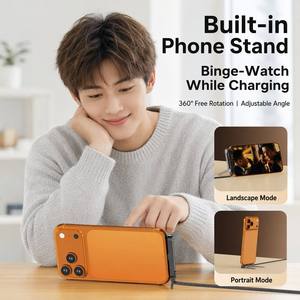 สาย USB C to C 240W 90 องศา °   สายชาร์จแบบถักไนลอนแบนพร้อมขาตั้งโทรศัพท์แบบพับได้ รองรับการชาร์จเร็ว 5A PD 3.1 สำหรับ iPhone 16 Samsung MacBook - Product Image 3