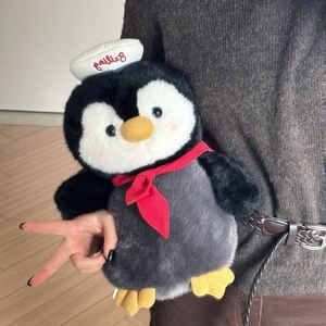 Peluche pingouin brodée mignonne avec écharpe en tissu de coton et chapeau de marin en fourrure grise douce et moelleuse - 31cm-50cm Décoration - Product Image 2