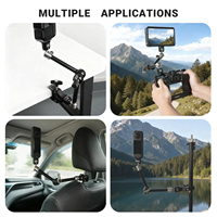 Bras articulé réglable de 11 pouces avec vis filetée 1/4'' et adaptateur de fixation griffe porte-accessoire pour appareil photo reflex numérique/caméscope
