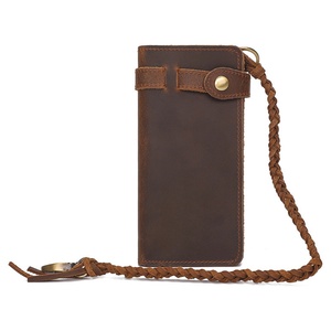 High Quality Genuine Crazy Horse Cowhide Leather Long Men <b>Wallet</b> - Product Image 1