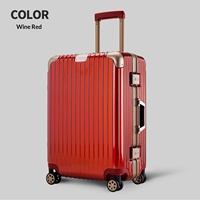 Valise de luxe légère et élégante avec cadre en aluminium, roues pivotantes à 360 degrés, coque rigide durable, serrure TSA
