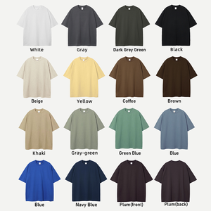 Vente flash : T-shirts pour hommes en coton 100% 300 g/m², col épais, streetwear, t-shirt personnalisé, logo vierge, uni, teint, grande taille pour hommes - Product Image 3