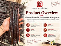Fèves de vanille aromatiques de 22 cm de long, gousses de vanille, bâtonnets de vanille pour boulangerie, pâtisserie, café, crème glacée, service alimentaire, vente en gros