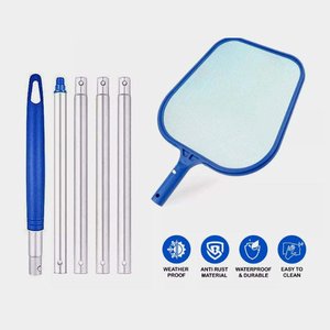 Épuisette à feuilles bleue pour piscine, avec manche télescopique et maille fine, pour l'élimination des débris de piscine et de spa - Product Image 4