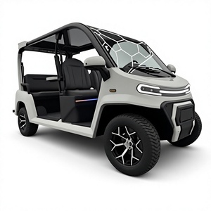 Voiture de golf électrique 4 roues 5 places blanche moderne tout-terrain, véhicule utilitaire durable, batterie lithium 24V 400W, double moteur - Product Image 1