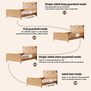 Bán Chạy Nhất Gấu Trẻ Em Giường An Toàn Và Thân Thiện Với Môi Trẻ Em Bằng Gỗ Củ<span class=keywords><strong>a</strong></span> Giường Đ<span class=keywords><strong>a</strong></span> Chế Độ Bé Giường Có Thể Tháo Rời Hộ Lan Lan Lan Sóng Trẻ Mới Biết Đi Giường - Product Image 4