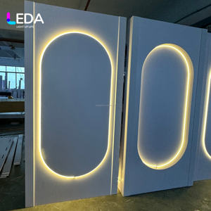 Fondo de Boda Moderno Personalizado LEDA, Letrero de Bienvenida con Lista de Nombres en Acrílico Negro Espejo, Decoración para Eventos de Recepción de Salón de Bodas - Product Image 5