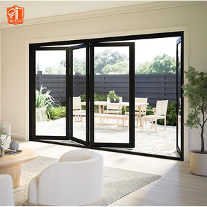 <span class=keywords><strong>Porte</strong></span> accordéon moderne en aluminium à double vitrage, grande <span class=keywords><strong>porte</strong></span> pliante extérieure pour entrée principale ou patio - Product Image 1