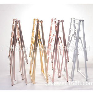 Aluminum Alloy Folding Clothes <b>Drying</b> <b>Rack</b> X-Shape Floor Type Mobile Indoor Outdoor Balcony Use - Product Image 1