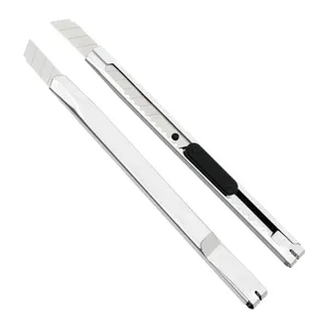 Imalatı toptan yapış yapış bıçak otomatik kilit 9mm kağıt kesici emniyet mini alümina kolu maket bıçağı ucuz metal bıçak