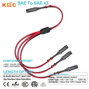 Câble répartiteur en Y SAE à 2 broches, cordon d'alimentation à déconnexion rapide 12V 24V DC - Product Image 3