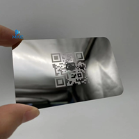 Tarjetas NFC de Metal de Acero Inoxidable con Código QR y Espejo Plateado Personalizadas