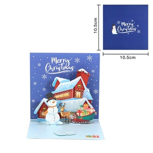 Cartes de Noël 3D en gros d'usine, cartes postales pop-up de fêtes, cartes de vœux de Noël faites à la main pour le Nouvel An - Product Image 3