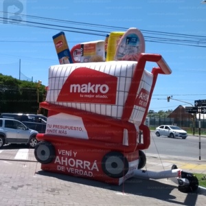 Chariot de courses <span class=keywords><strong>géant</strong></span> gonflable lumineux personnalisé, chariot de supermarché gonflable publicitaire pour la campagne d'inauguration de magasins de détail - Product Image 2