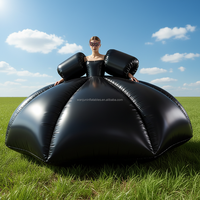 Nouvelle conception, combinaison gonflable pour adulte, taille personnalisée, PVC noir plus souple, robe gonflable pour fête ou événement