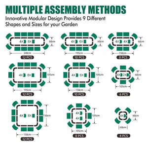 工場供給 モジュール式 金属製 レイズドガーデンベッド 大型 屋外 亜鉛メッキ鋼 プランターボックス 床置き ガーデニング用 - Product Image 6