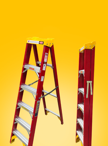 <span class=keywords><strong>Escalera</strong></span> de Seguridad Extensible de <span class=keywords><strong>Dos</strong></span> Secciones de Fibra de Vidrio Roja de Alta Visibilidad de 9 Peldaños - Product Image 6