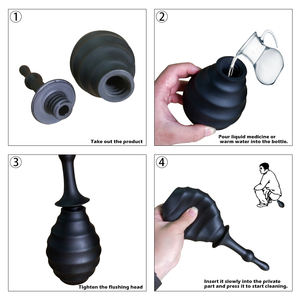 Anal Douche Enema Bulb Douche Enema Cleaner untuk wanita atau Pria Kesehatan untuk pembersihan usus besar detoks dan pencahayaan (putih) - Product Image 3